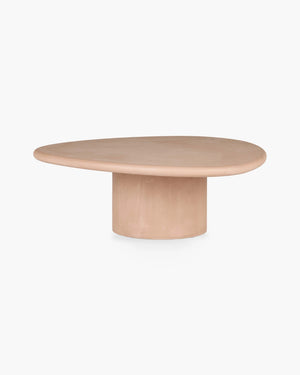 Organische salontafel 100 cm in roze Mortex