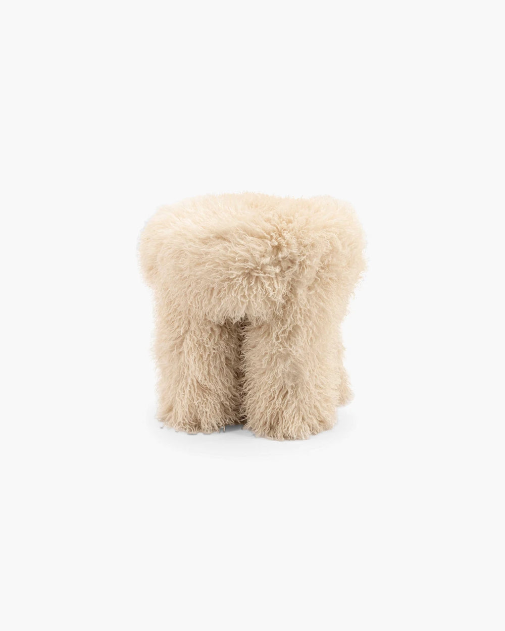 Poef in beige stof