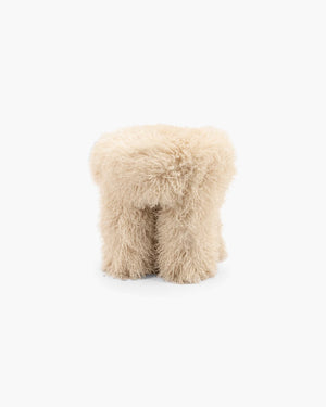 Poef in beige stof