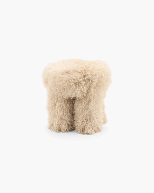 Poef in beige stof