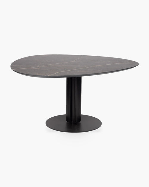Eettafel Steely HPL van Bree's New World in zwart marmer
