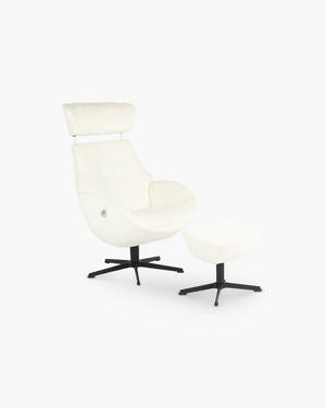 Relaxzetel Globe met voetenbank van Conform in ecru