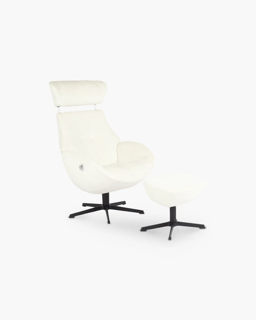Relaxzetel Globe met voetenbank van Conform in ecru