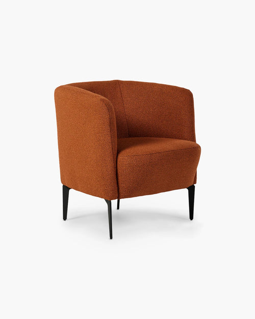 Clubfauteuil in bruin stof