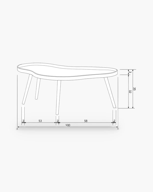 Organische bijzettafel Mae - beige van Woood, foto 4 van 6