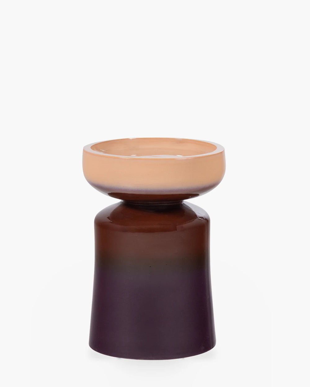 Ronde bijzettafel Tumo van Woood in bruin keramiek
