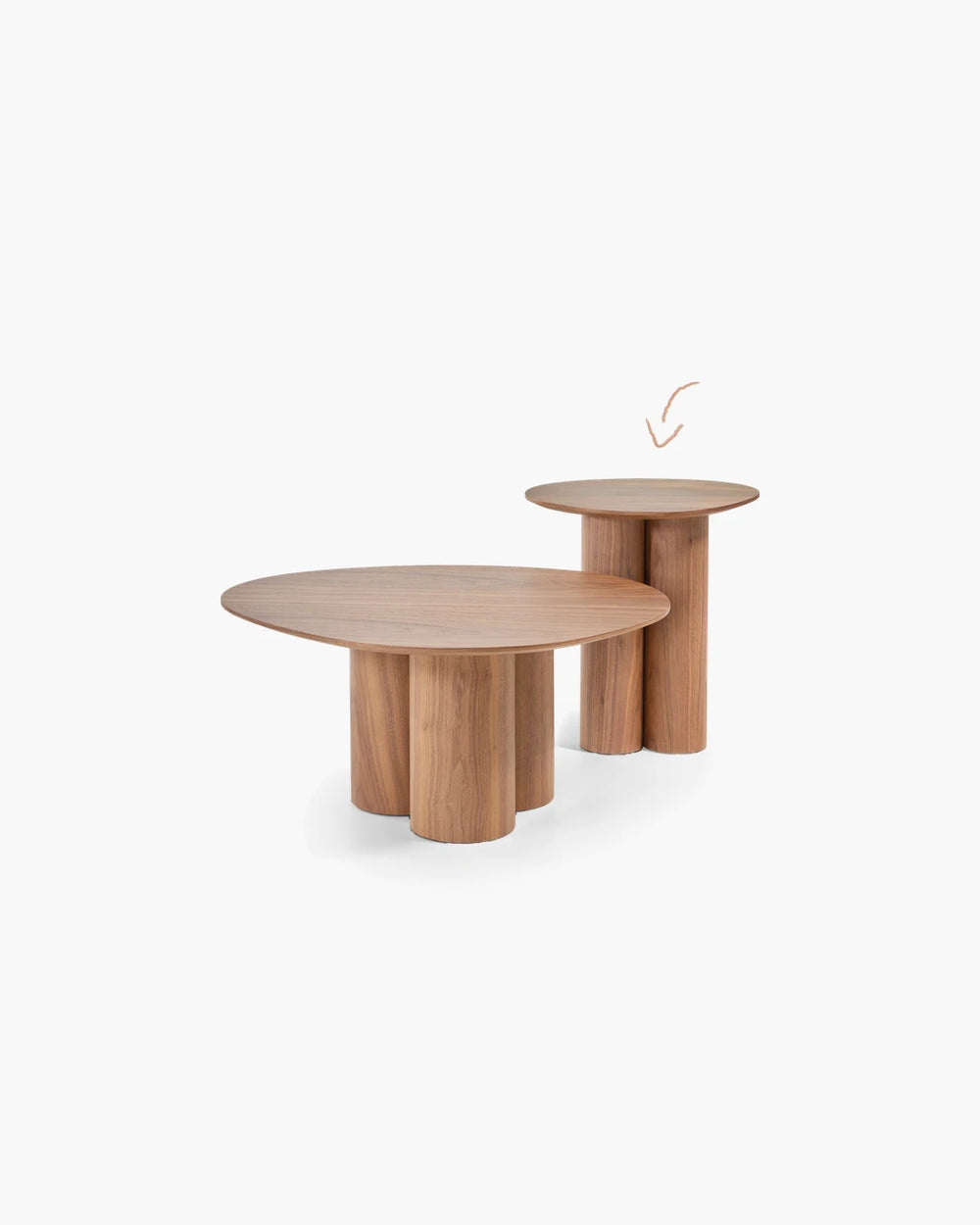 Organische bijzettafel in hout