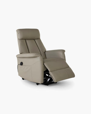 Elektrische relaxzetel met uitstaphulp in beige leder