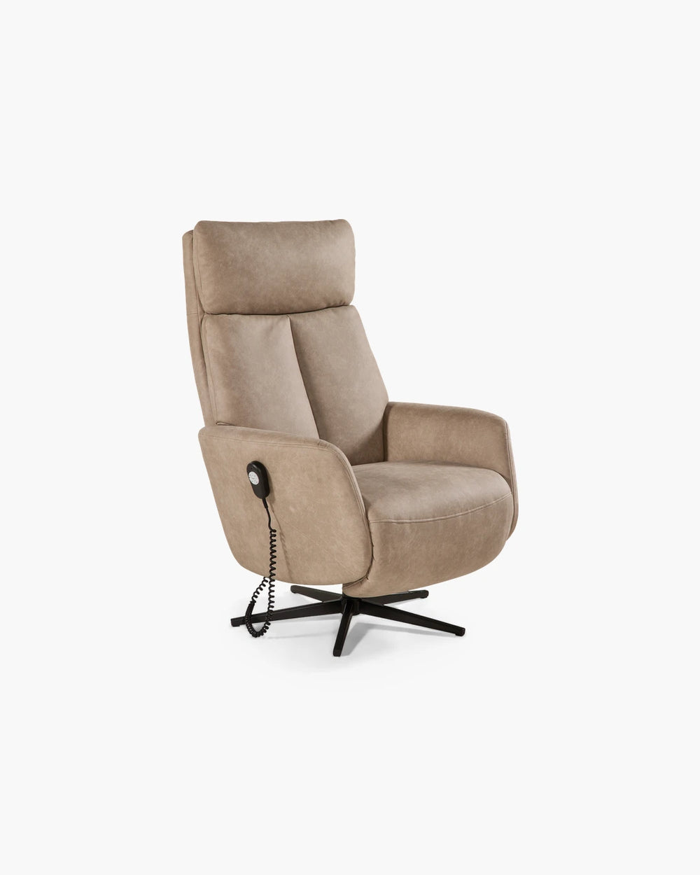 Elektrische relaxzetel met liftfunctie in beige stof