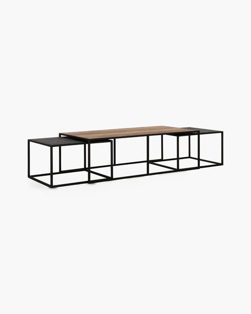 Set van 3 salontafels Cosmo van Must Living in zwart teak