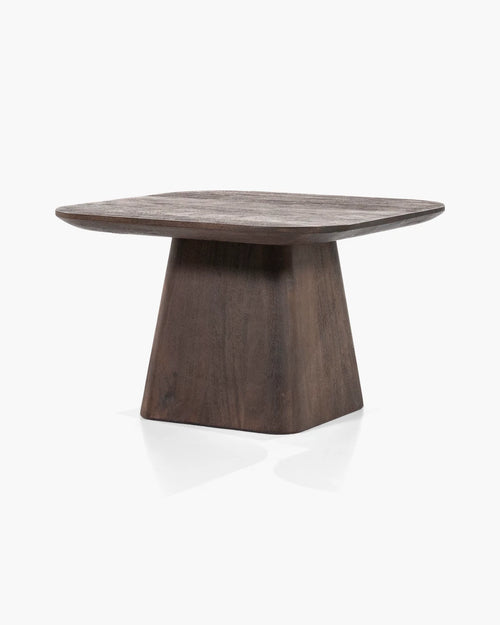 Vierkante bijzettafel in zwart hout