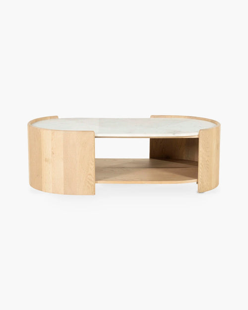 Ovale salontafel in marmer