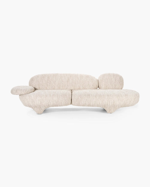 Organische 3-zit in beige stof