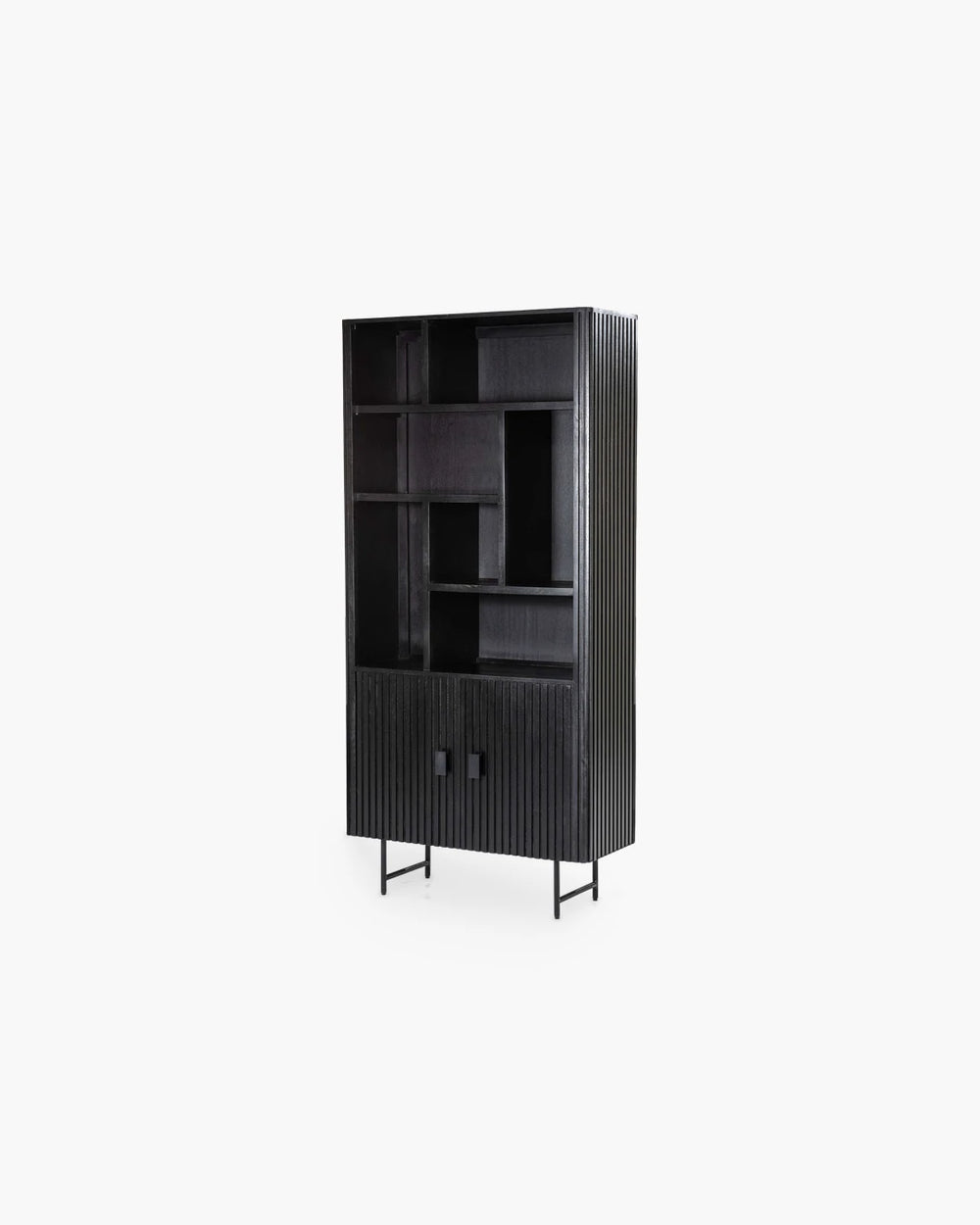 Boekenkast 96 cm in zwart mangohout