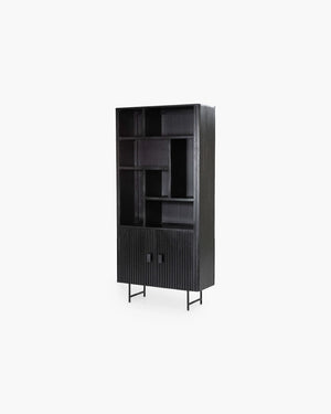 Boekenkast 96 cm in zwart mangohout