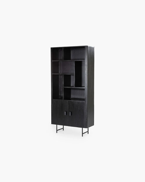 Boekenkast 96 cm in zwart mangohout
