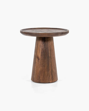 Bijzettafel diam.46 cm in zwart mangohout