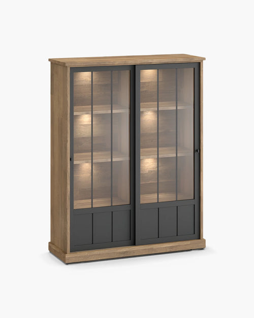 Barkast met verlichting in teak