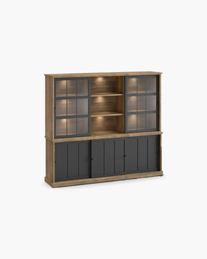 Vitrinekast 232 cm in teak
