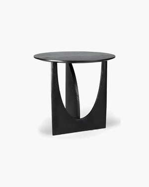 Bijzettafel Geometric in zwart teak