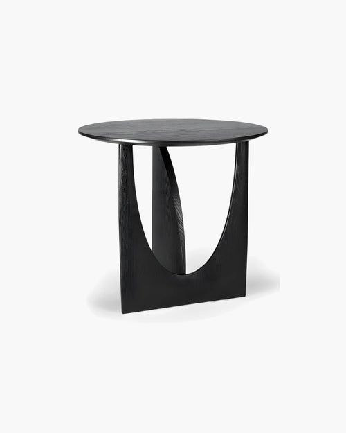 Bijzettafel Geometric in zwart teak