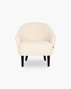 Clubfauteuil in beige stof voor de woonkamer, foto 2 van 4