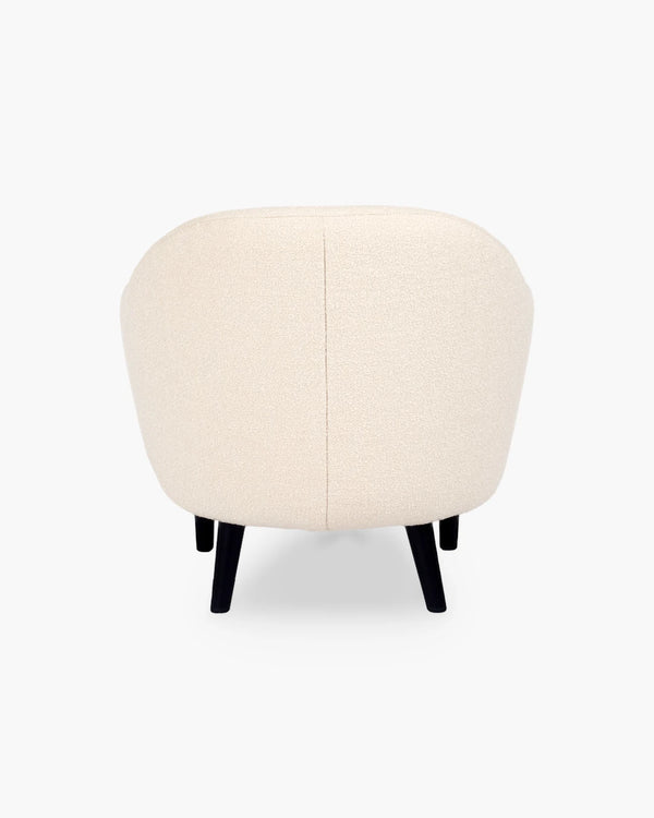 Clubfauteuil in beige stof voor de woonkamer, foto 4 van 4