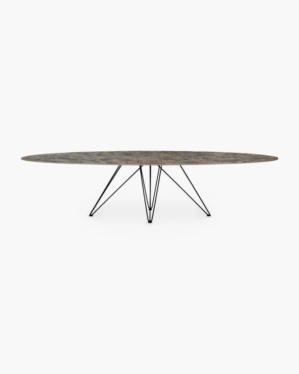 Ovale eettafel Wire van Joli in keramiek