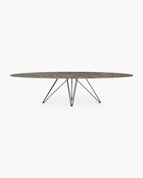 Ovale eettafel Wire van Joli in keramiek