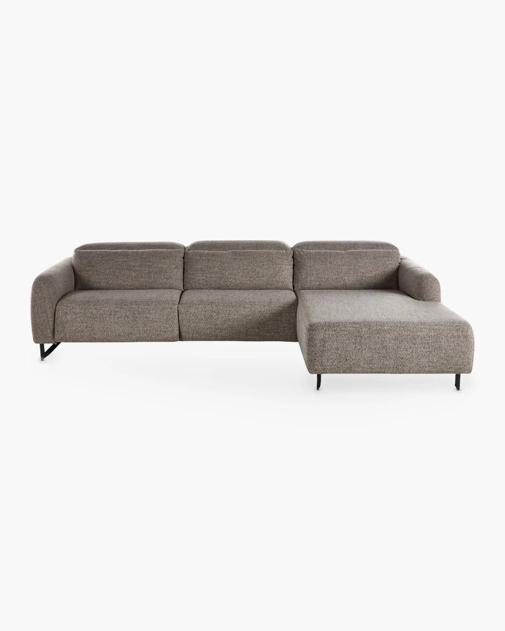 Hoeksalon met longchair in taupe stof