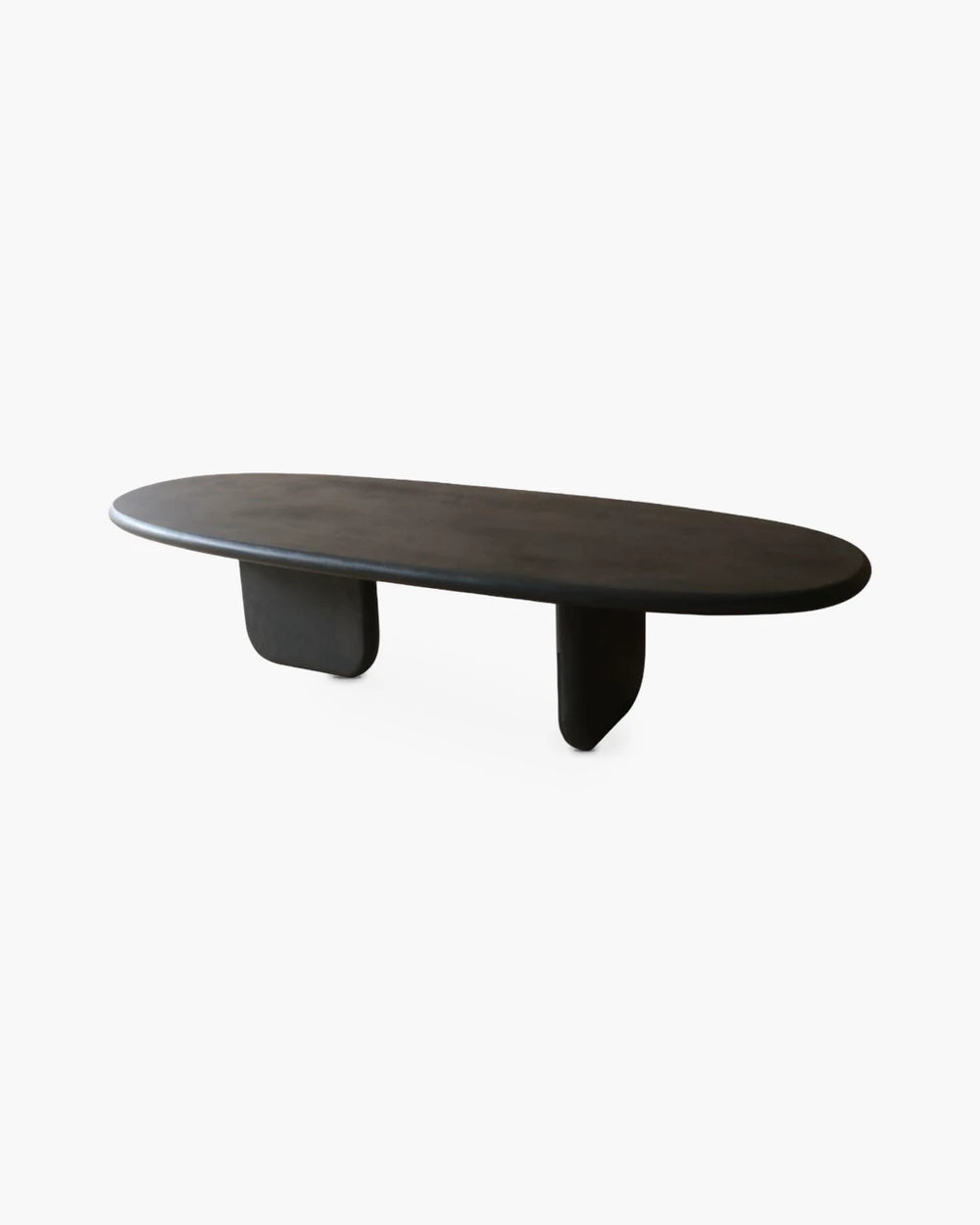 Ovale salontafel Microskin 165x60 cm in zwart