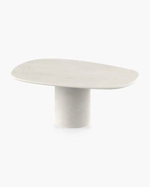 Organische eettafel Microskin 180x120 cm in ecru