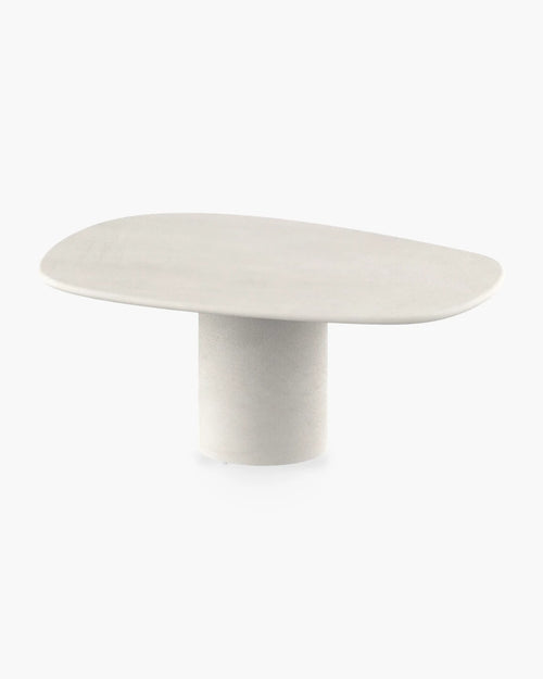 Organische eettafel Microskin 180x120 cm in ecru