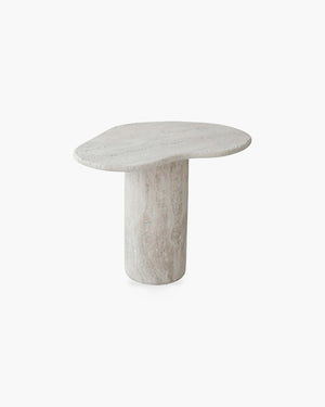 Organische bijzettafel 58x40 cm in steen