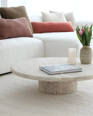 Ronde salontafel 100 cm - travertijn, foto 2 van 2