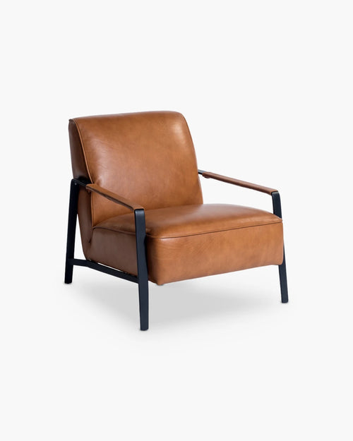 Fauteuil leder in bruin