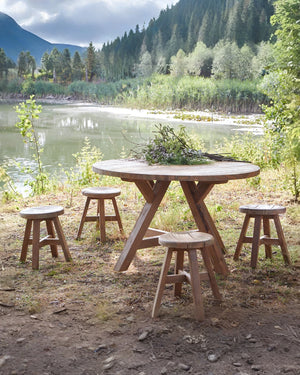Ronde tuintafel gerecycleerd teak