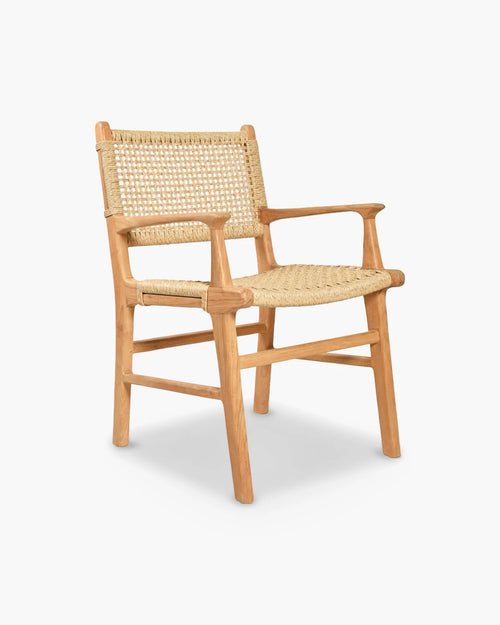 Houten tuinstoel in naturel