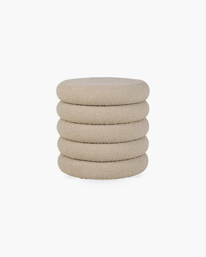 Poef met opbergruimte in beige bouclé