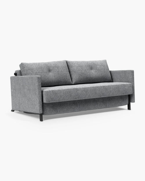 Slaapbank Cubed met armleuning van Innovation Living in grijs stof