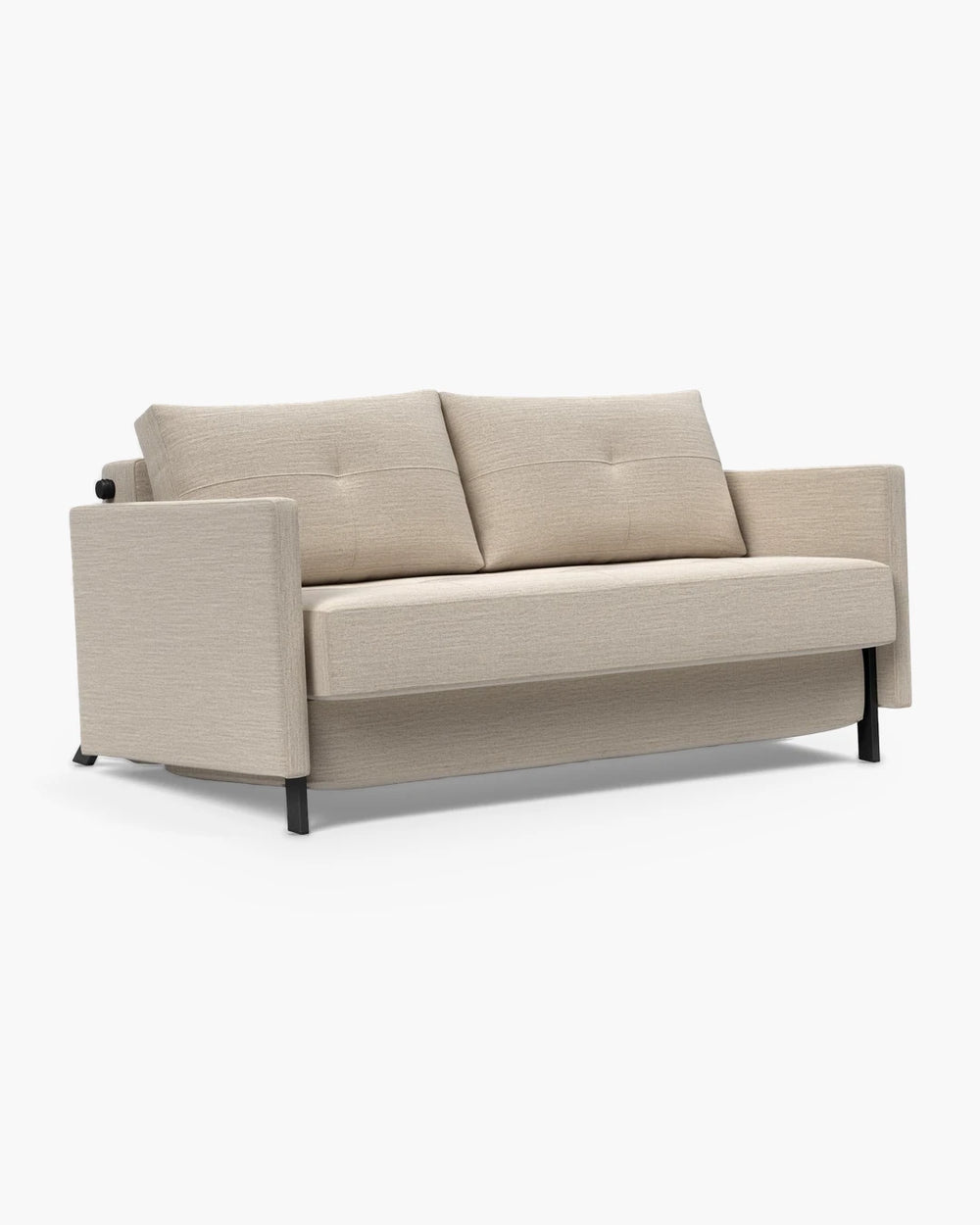 Slaapbank Cubed met armleuning van Innovation Living in beige stof