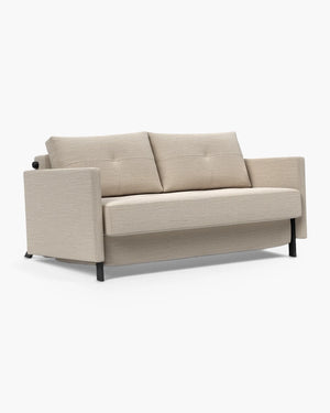 Slaapbank Cubed met armleuning van Innovation Living in beige stof