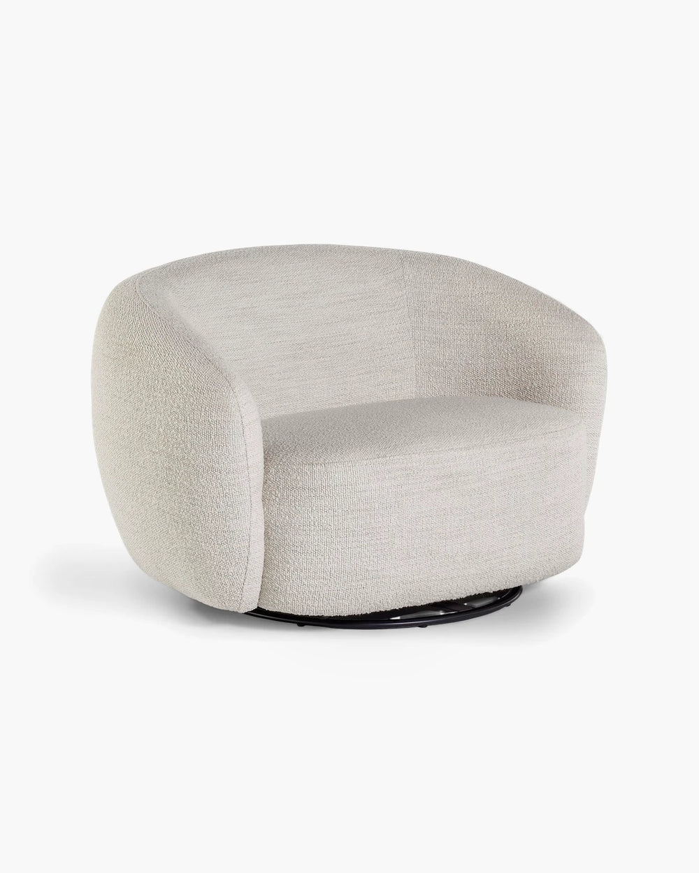 Draaibare fauteuil in beige fluweel