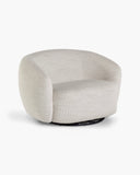 Draaibare fauteuil in beige fluweel