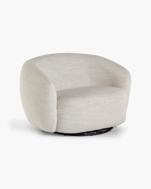 Draaibare fauteuil in beige fluweel