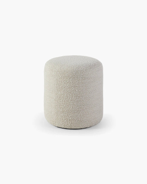 Poef diam.41 cm van Soofa! in beige stof