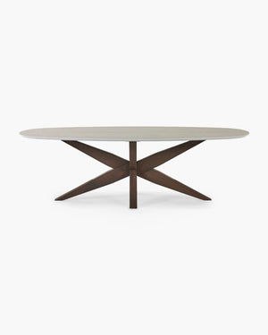 Ovale eettafel - kruispoot van Tafel Atelier in hout