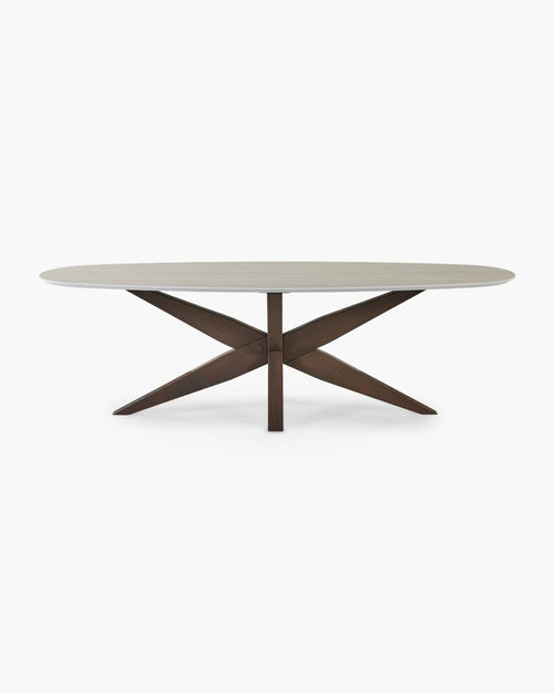 Ovale eettafel - kruispoot van Tafel Atelier in hout