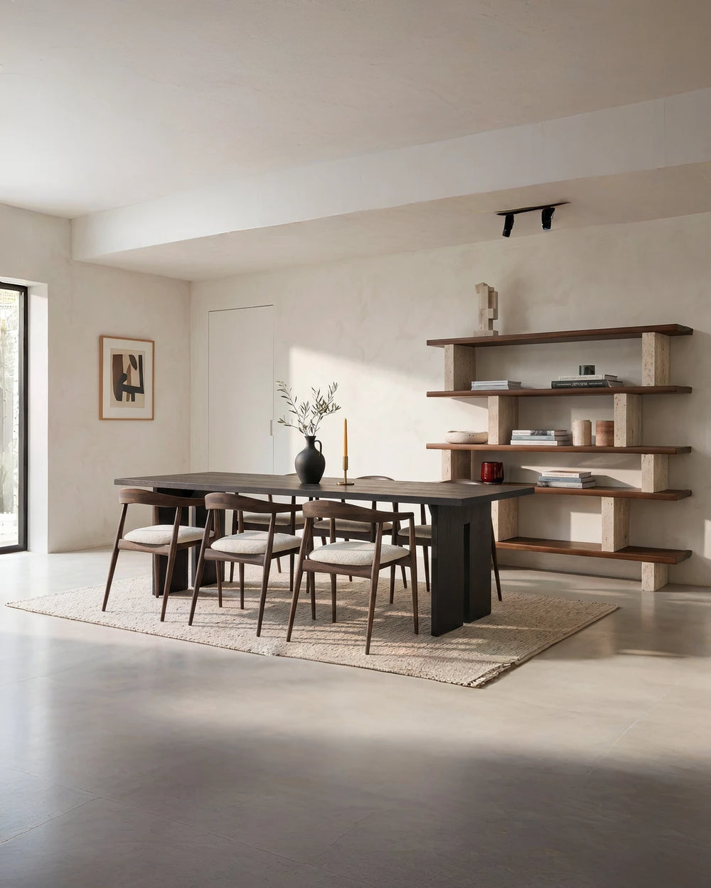 Rechthoekige eettafel van Tafel Atelier in zwart eik
