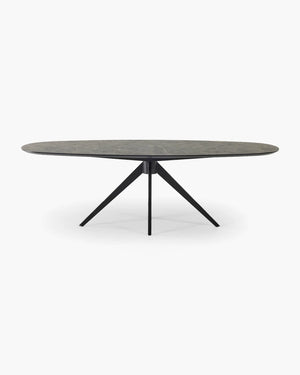 Ovale eettafel - HPL van Tafel Atelier in zwart metaal